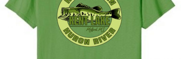Kent Lake Milford Michigan Largemouth Bass Fishing Shirt