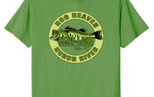 Kent Lake Milford Michigan Largemouth Bass Fishing Shirt