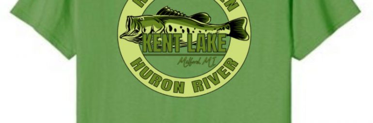 Kent Lake Milford Michigan Largemouth Bass Fishing Shirt