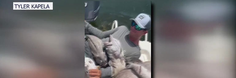 Red Tide in Tampa Bay Florida – Fisherman Covers Himself in Protest